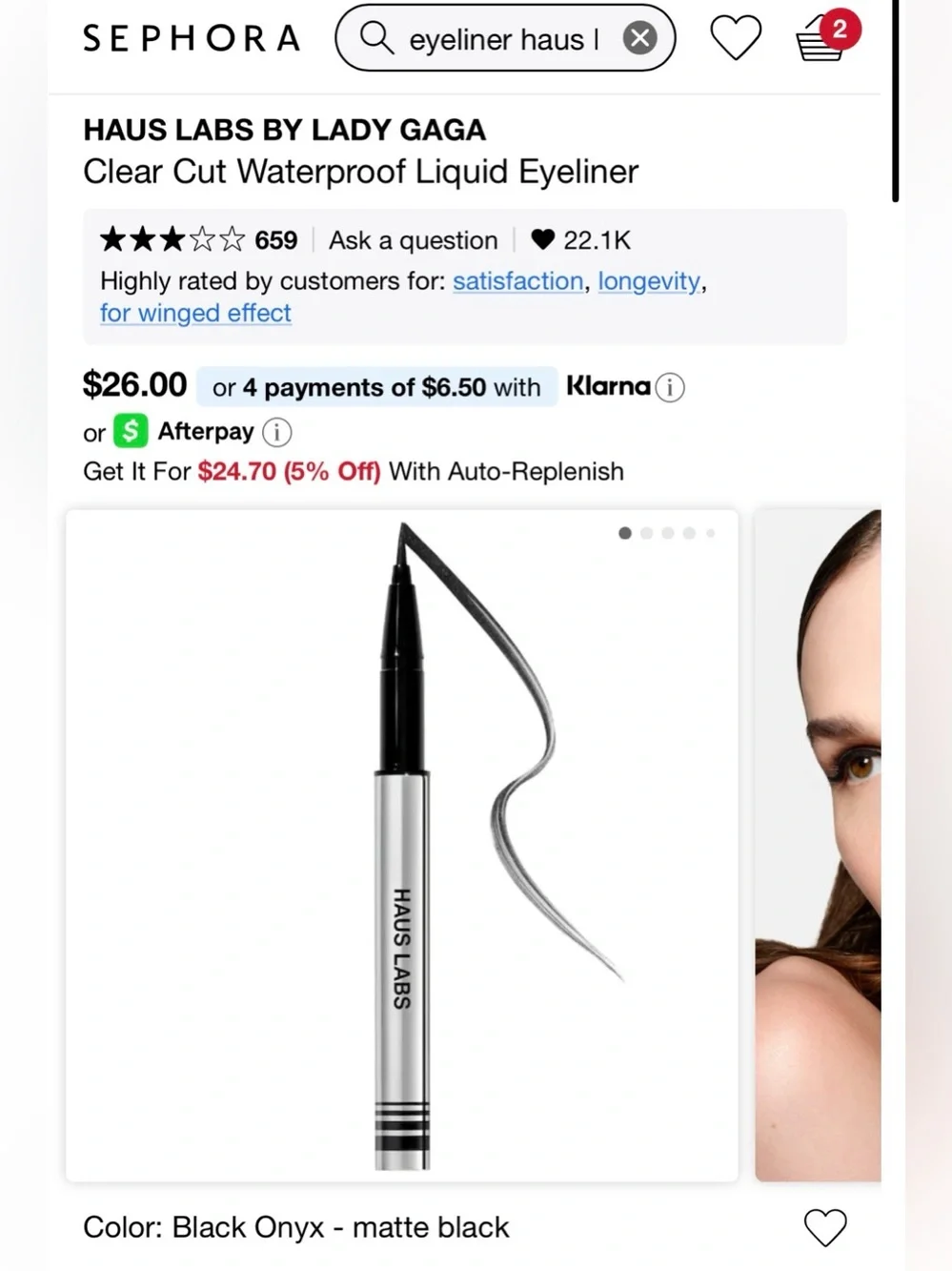 Haus Labs By Lady Gaga Clear Cut Waterproof Liquid Eyeliner — Black Onyx